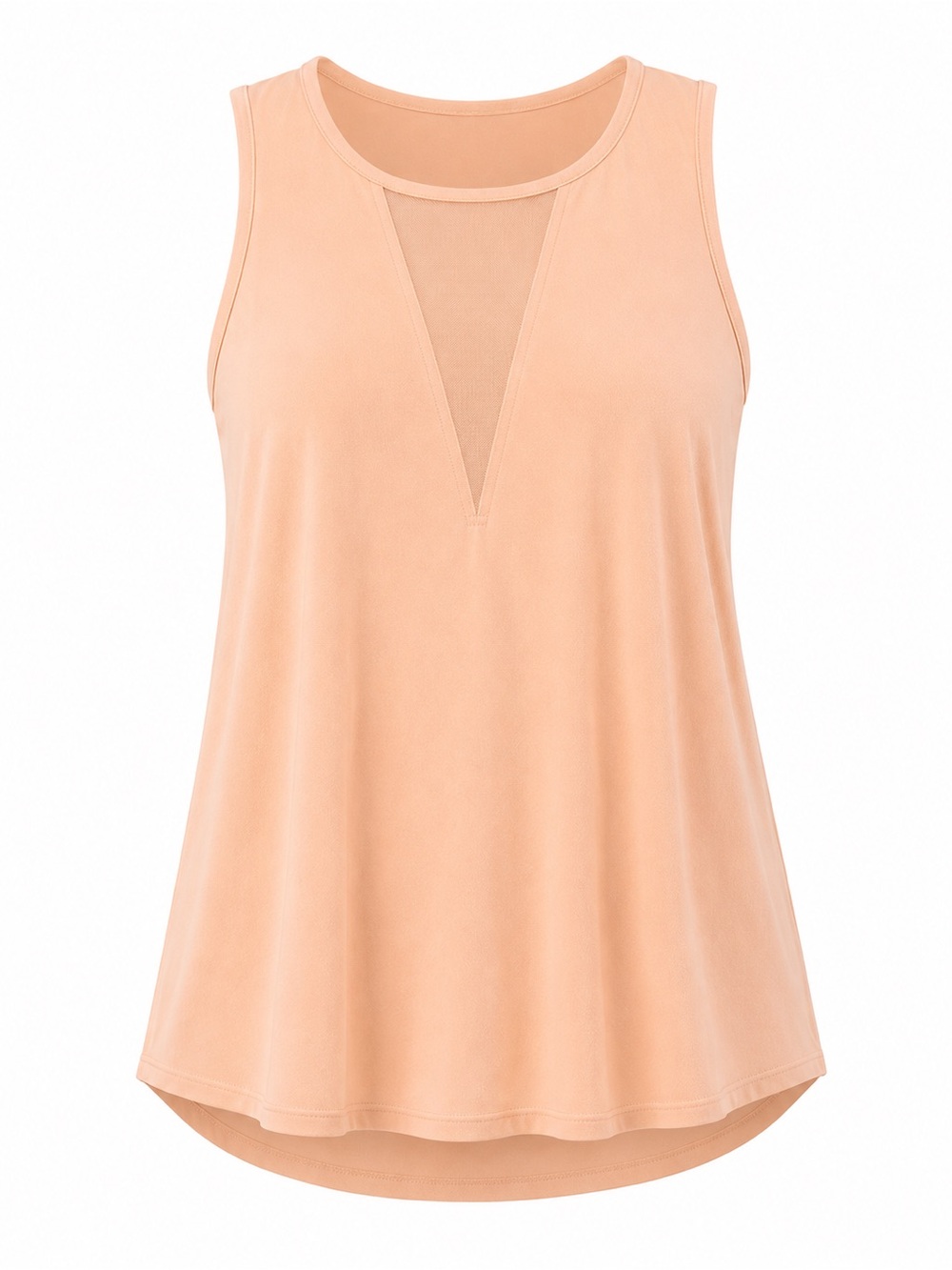 torrid Peach V-Neck Mesh Inset Tank